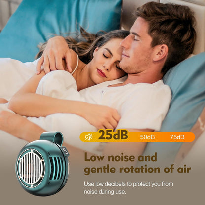 Portable Silent Mini Bladeless Electric Fan,Small fan Clip on for Shirt & Waist,2026 New Mini Bladeless Fan Clip On,Adjustable 3-Speed For Outdoor & Travel & Office, Travel Accessories, Gift (white)