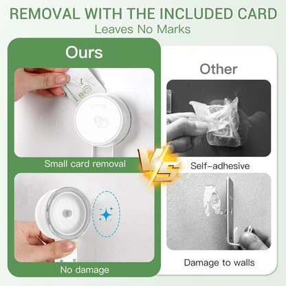 LUXEAR Heavy Duty Waterproof Shower Hooks 2 Pack - Suction Hook, No Drill Damage-Free Removable Reusable Wall Hooks for Bathroom Kitchen Towel Bathrobe Loofah Shower Hooks (Max Load 11LB/5KG)
