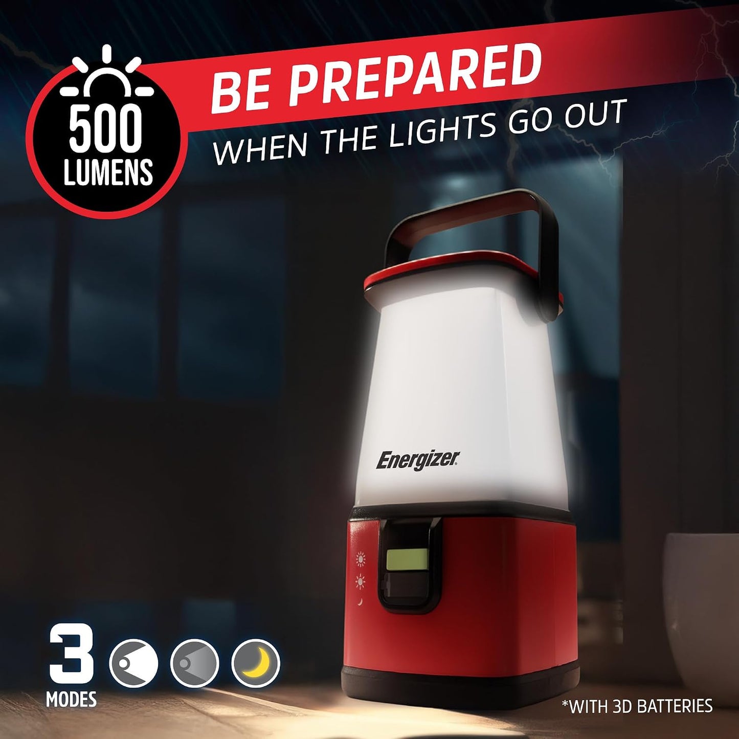 ENERGIZER WeatheReady LED Camping Lantern PRO-360, IPX4 Water Resistant Tent Light, Ultra Bright Battery Powered Lanterns for Camping, Outdoors, Emergency Power Outage