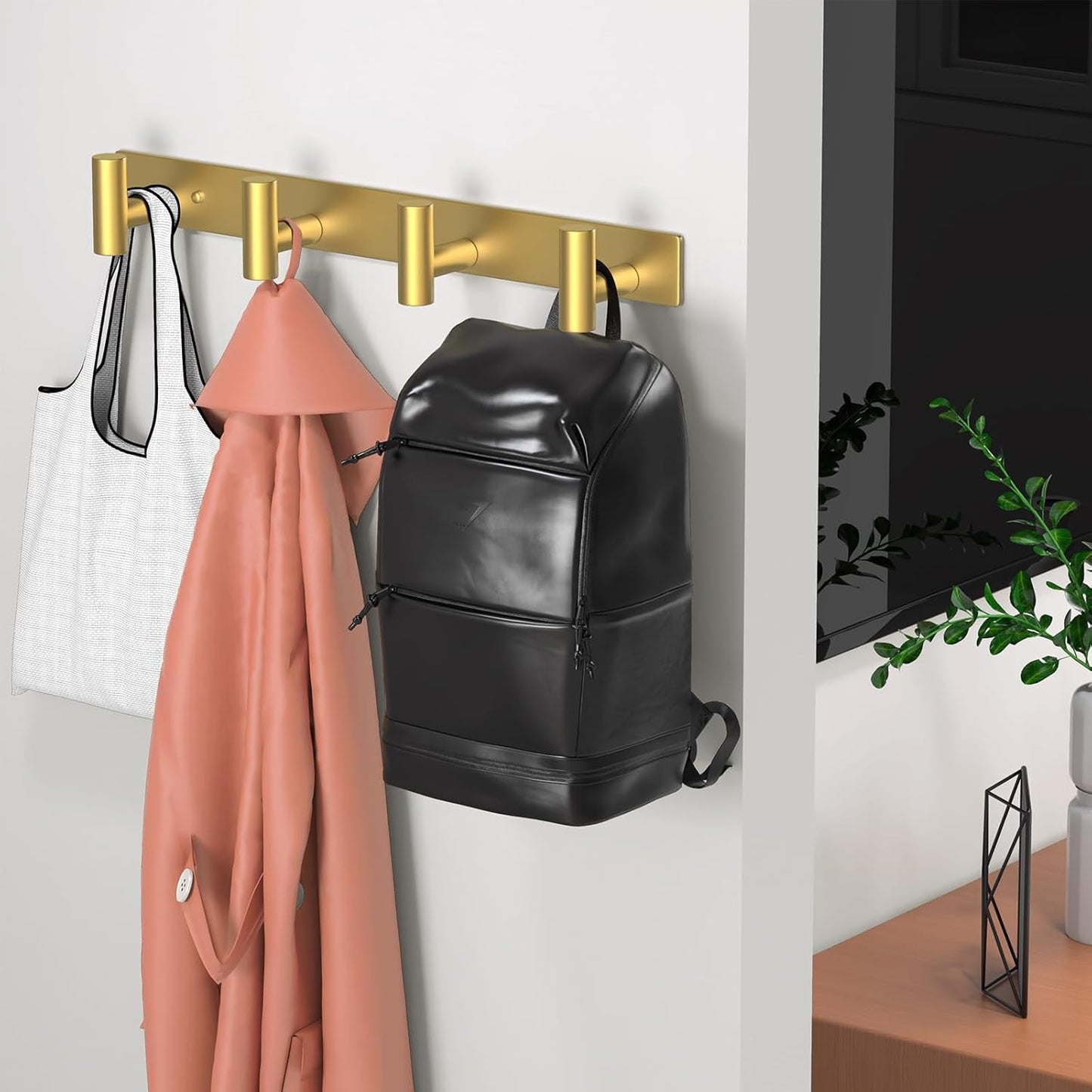 Wall Mounted Coat Rack-3 Hooks, Heavy Duty Stainless Steel Wall Hooks for Towel Coat Bag, Hat Rack Coat Hanger Coat Hooks Towel Racks for Bathroom Entryway Kitchen Office (Silver, 1 Pack)