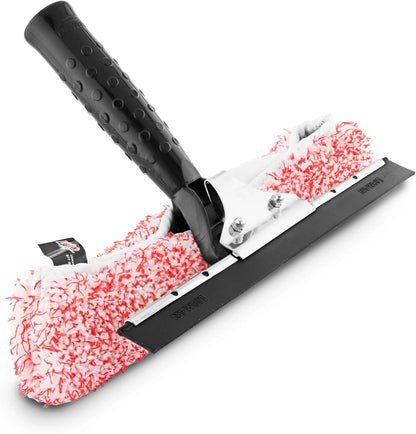 Libman 2-in-1 Window Washer & Squeegee – Premium Microfiber Glass Cleaner, Streak-Free Window Cleaning Tool, Fits Telescopic Poles – 11.25" Wide Head for Windows, Mirrors, Shower Doors, and Cars