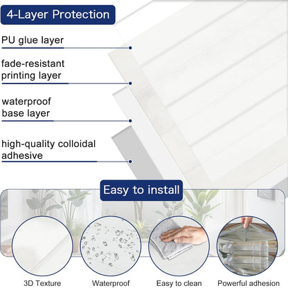 MORCART Peel and Stick Backsplash, 10 Sheets of 11.8"x11.8" - 3D Adhesive Waterproof Wall Tiles for Kitchen, Bathroom, Living Room, Subway Tiles, Gray-Apricot