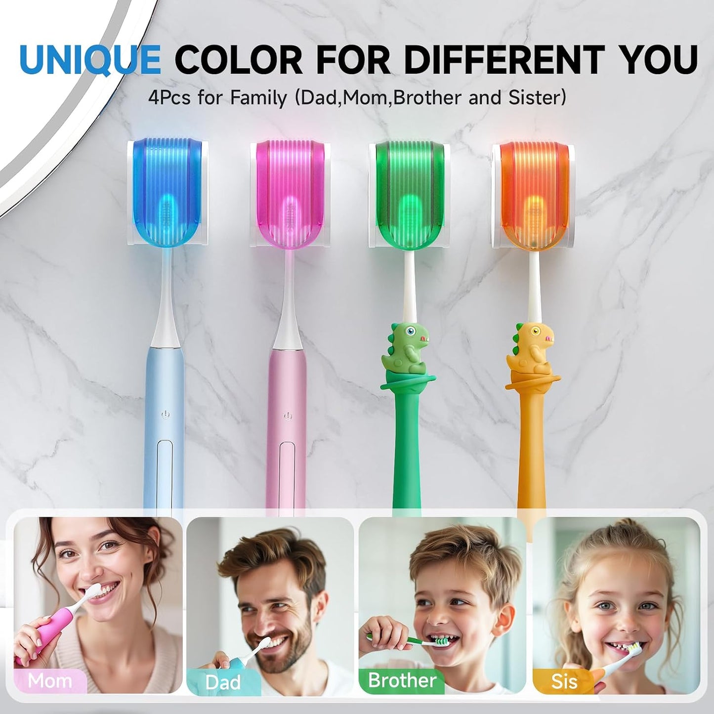 Toothbrush Holders for Bathrooms【Upgrade Single Slot Design】 Toothbrush Holder Wall Mounted with Cover Moisture-Proof and Dust-Proof Toothbrush Storage Organizer for Shower Family and Travel 3PCS
