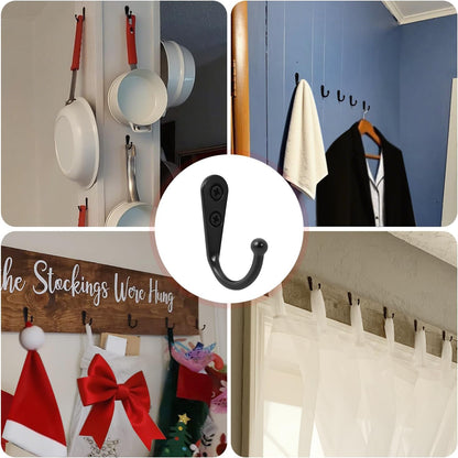 20 Pcs Key Hooks Coat Hooks for Hanging, Key Holder, Wall Mount Hook with Stainless Steel Screws, Command Hooks Utility Hangers for Key, Hat, Cup, Coat, Picture (White)