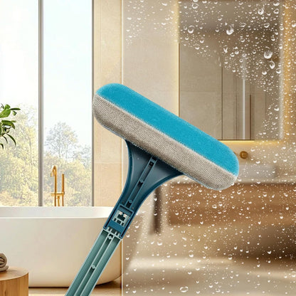 Window Screen Cleaning Brush, 2 in 1 Window Screen Cleaner Tool with Squeegee, Multi-Purpose Cleaning Brush for Patio, Door, Porch Screens