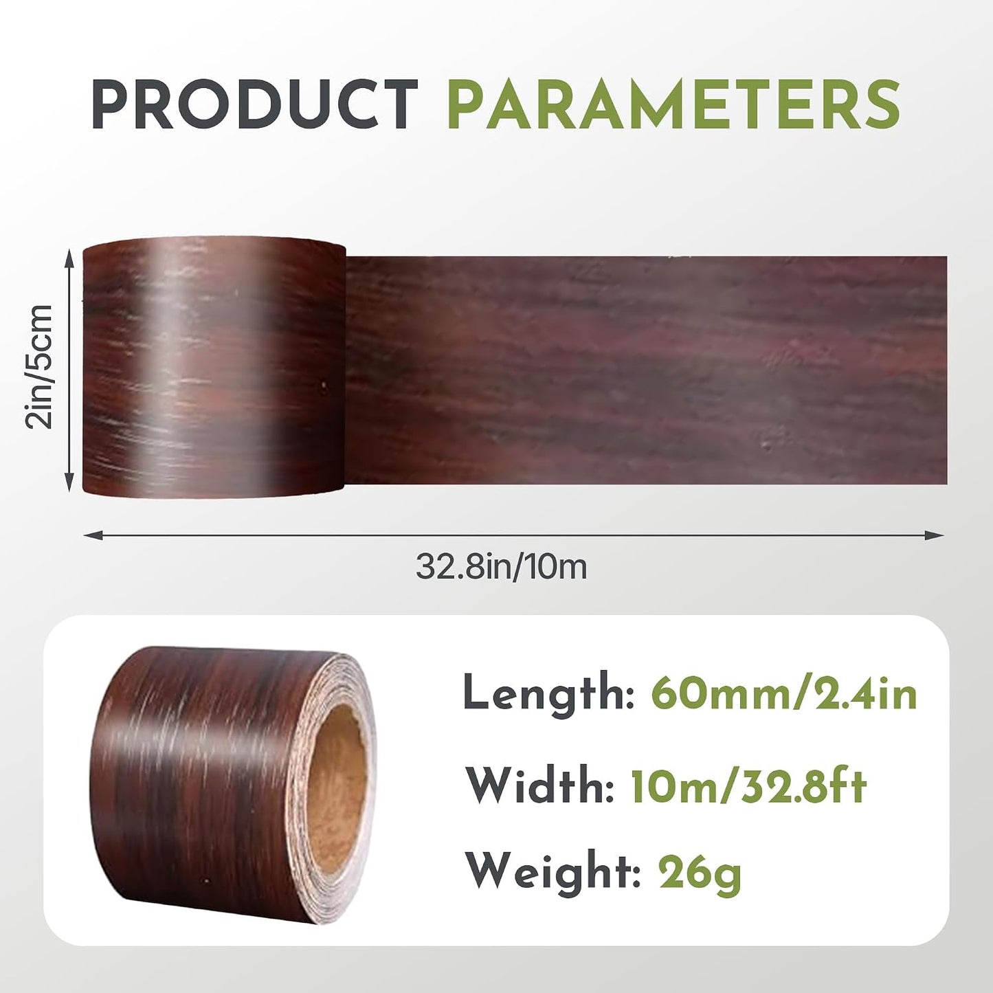 Wood Grain Repair Tape, 2" x 32ft Self Adhesive Tape for Furniture, Flooring, Cabinets, Doors, Windows, DIY Crafts - Durable, Easy to Use for Seamless Repairs