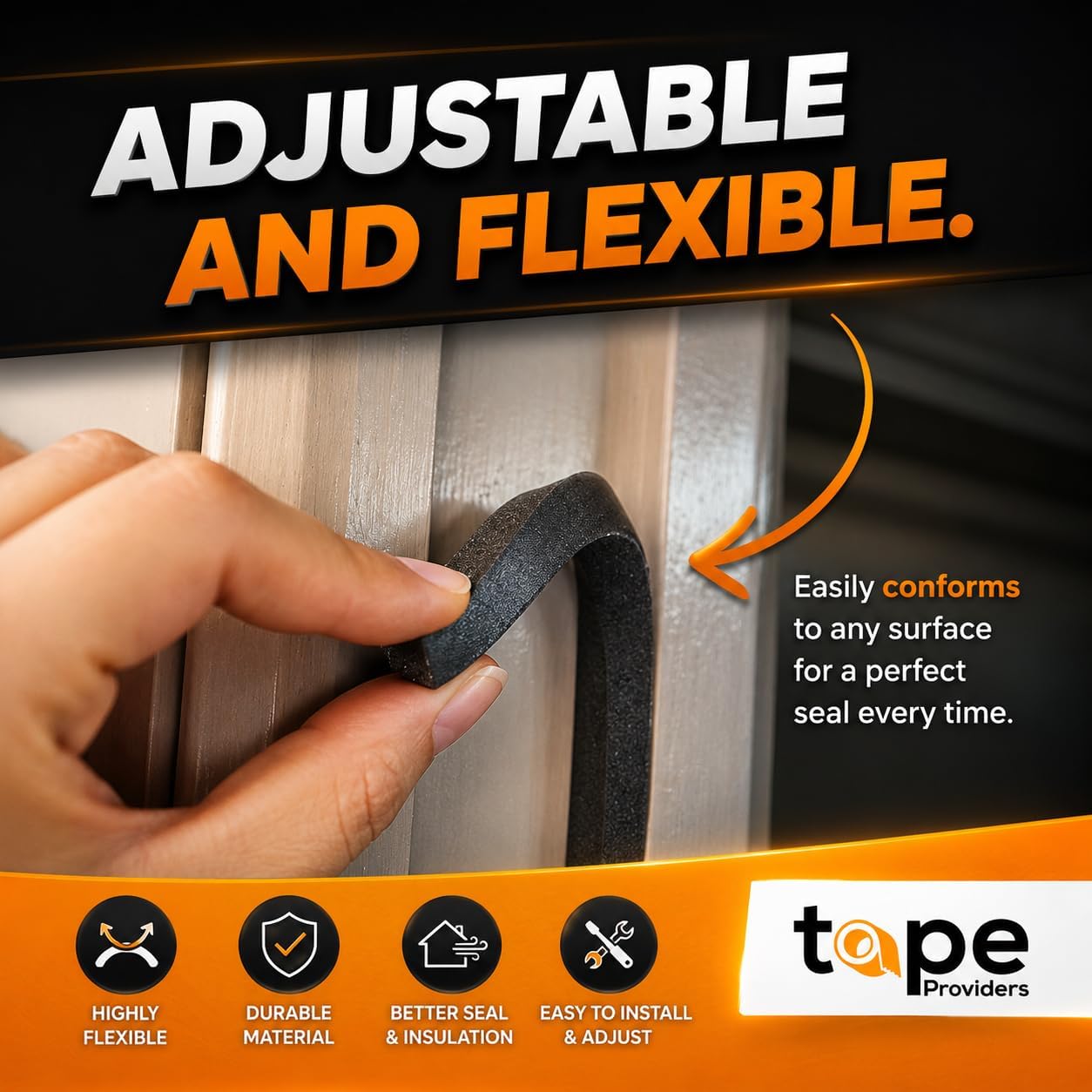 WOD Insulation Foam Tape Self Adhesive - 1/16 Thick x 3/16 Width - 150 feet - Made in USA Weather Stripping, HVAC, Sealing Doors, Windows, Pipes, Cooling, Sound Proof, and Air Conditioning.