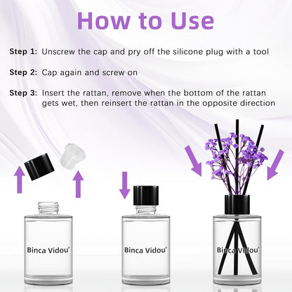 Reed Diffuser, Binca Vidou Lavender Reed Oil Diffusers Set for Office Decor Bedroom Living Room Aromatherapy for Gift Idea & Stress Relief 2.7oz(80ml)