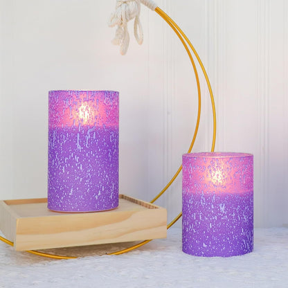 Blue Flameless Candles with Remote, Real Wax Glass Battery Operated Candles with Timer, LED Pillar Candle for Bedroom Home Wedding Birthday Party Fall Halloween Christmas Decorations, Set of 3