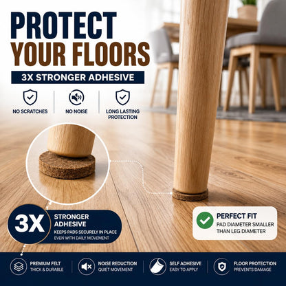 Felt Furniture Pads Corlevito 66 PCS (0.9") – Chair Leg Floor Protectors for Hardwood Floors, Strong Adhesive Anti Scratch Felt Pads for Furniture,Noise Reducing Furniture Pads (Brown)