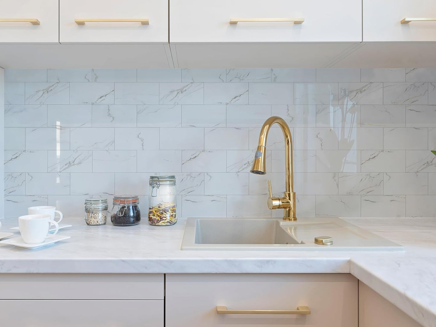 2026 New Upgrade Peel and Stick Backsplash Tile, Peel and Stick 11.34" X 11.57" Wall Tile for Kitchen, Bathroom, Fireplace, Laundry (Beige Ecru, 10 Packs)