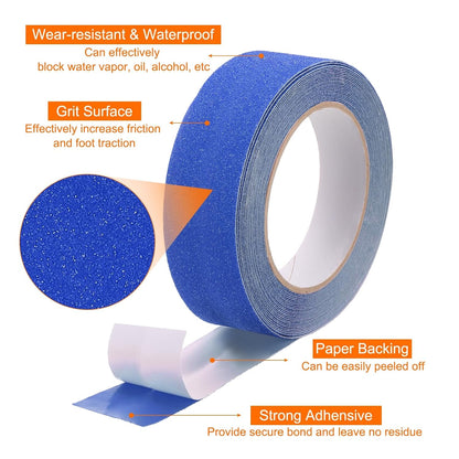 HARFINGTON Anti Slip Traction Tape 2" x 16.4ft Waterproof Non-Slip Grip Tape High Friction Weather Resistant Non Skid Stair Treads Tape for Indoor Outdoor Stair Steps, White