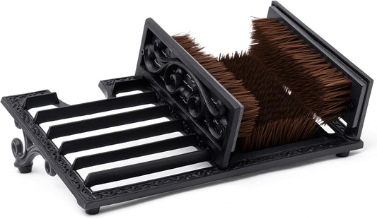 Geelin Cast Iron Boot Brush Scraper Outdoor, Vintage Heavy Duty Shoe Scraper Brush, Angled, for Porch Entryway Farmhouse