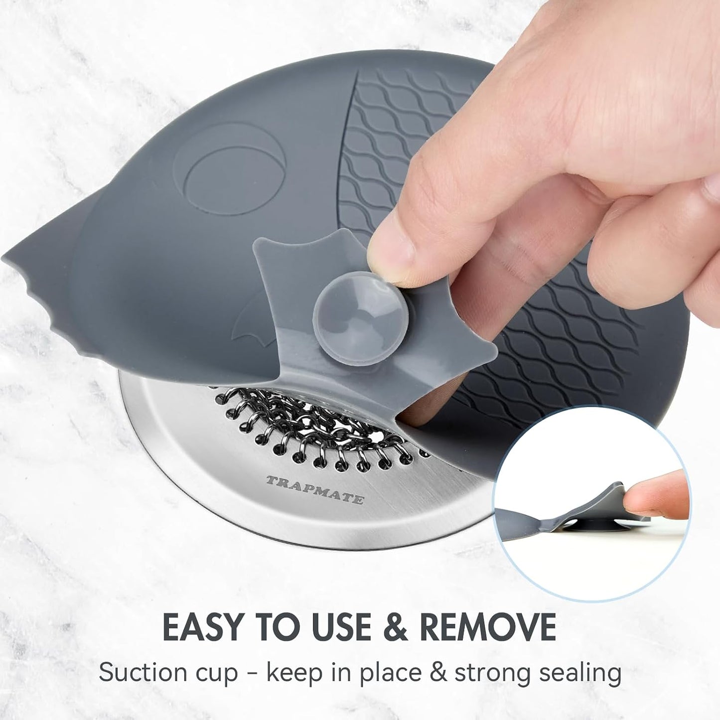 TRAPMATE Shower Drain Hair Catcher, 2.8" Fast Drainage Bathtub Stopper Drain Strainer Kit, Stainless Steel Shower Drain Cover, Bathtub Drain Protector for Sinks & Tubs (Patented Product)