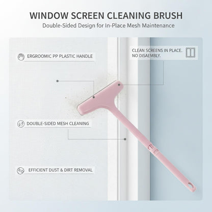 Home Window Care: Double-Sided Screen Cleaning Brush for in-Frame Mesh Maintenance, Durable PP Tool (1 Piece)
