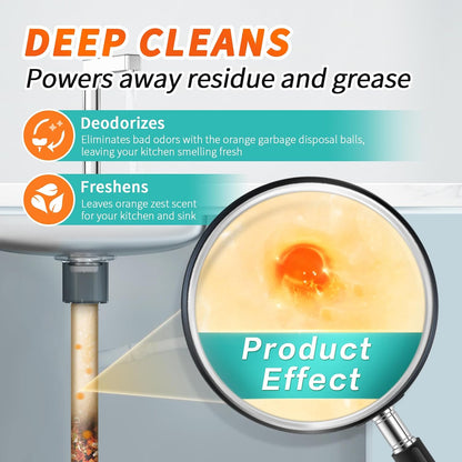 50 Count Garbage Disposal Cleaner and Deodorizer – Sink Odor Eliminator, New Powerful XL Sink Drain Freshener Pods | Dissolves Grease, Eliminates Odors, Lemon Zest Scent