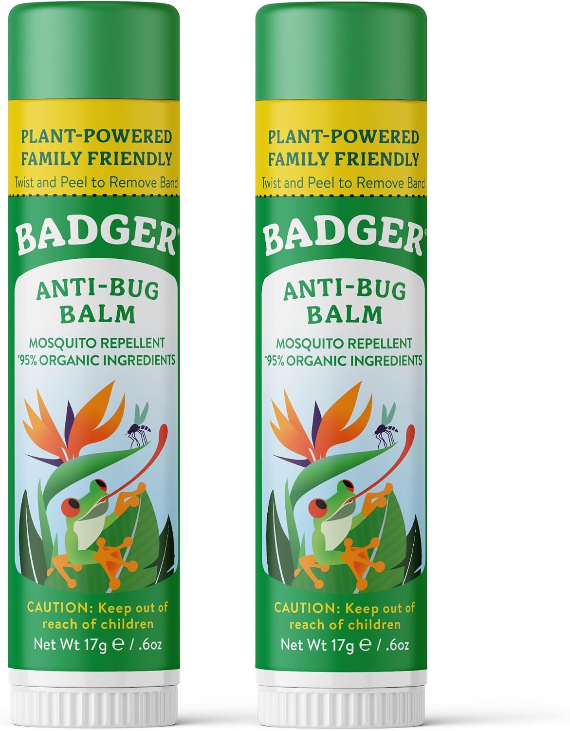 Badger Bug Repellent, Easy to Use Travel Stick, DEET-Free Mosquito Repellent & Insect Protection, Certified Organic Essential Oil Balm
