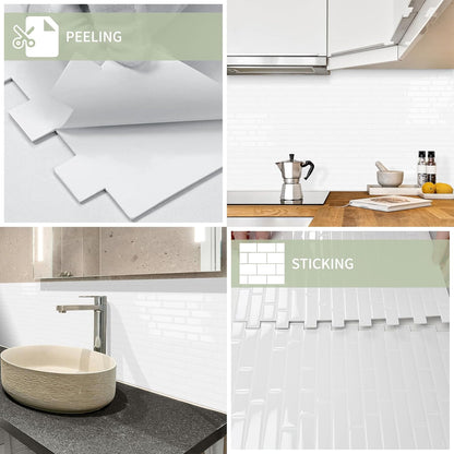 10 Sheets Thick Peel and Stick Kitchen Backsplash Tiles | 3D Waterproof Self Adhesive Wall Tile Stick on Backsplash for Kitchen,Bathroom and Fireplace(Pink,12"×12")