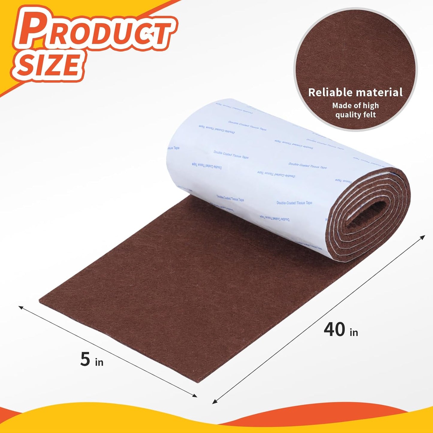 Felt Furniture Pads 120 PCS, Non Slip Self Adhesive Felt Pads Chair Leg Floor Protectors for Furniture Feet Wood Hardwood Floors, 1 inch Round, Black