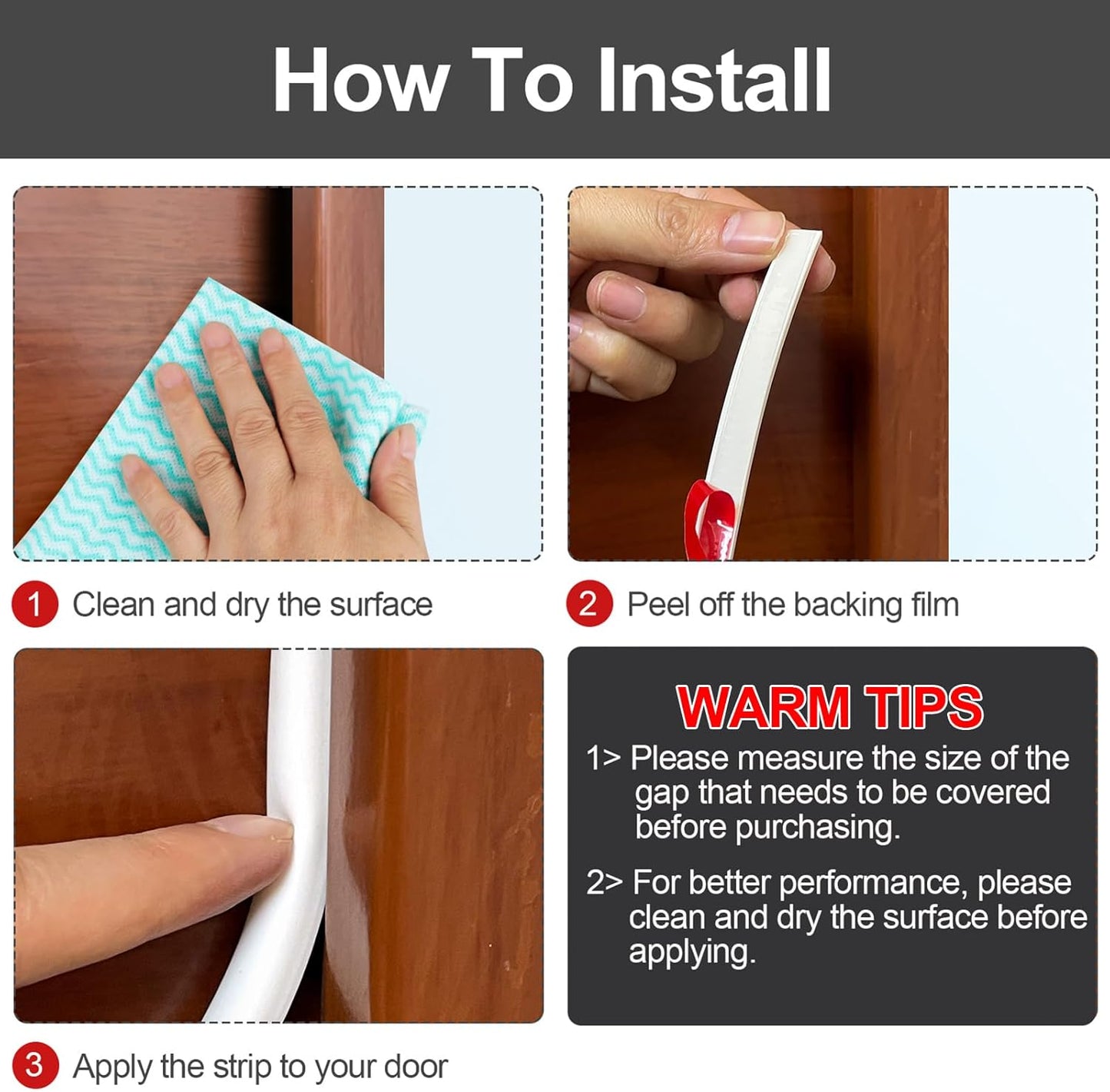 [New Upgrade] 19.7Ft Silicone Door Weather Stripping Door Seal Strip for Doors & Windows, Multi-Layer Soundproof Chamber Design, Self-Adhesive, Seal Large Gaps, Easy to Cut & Install