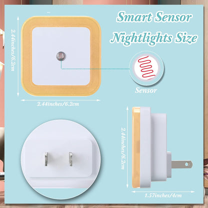 Tuanse 48 Pack LED Night Lights Plug into Wall Smart Sensor Sensor Automatic Night Lamp Nightlights Accessories for Bedroom Bathroom Toilet Stairs Kitchen Hallway(White)