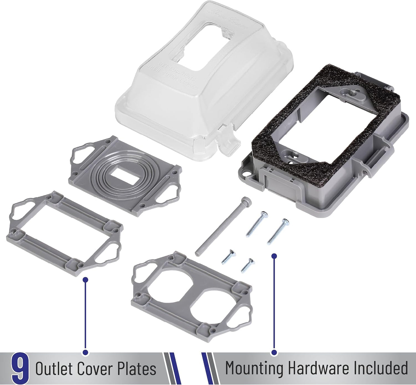 Bates- Weatherproof Electrical Outlet Cover, 1-Gang Outdoor Plug Cover | For Protection Against Rain Dust & Outdoor Use