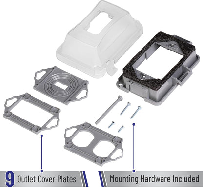 Bates- Weatherproof Electrical Outlet Cover, 1-Gang Outdoor Plug Cover | For Protection Against Rain Dust & Outdoor Use