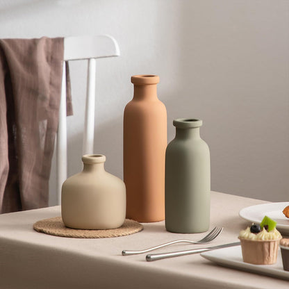 Bud Vase - Flower Vase Set - Decorative Vases - Ceramic Small Vase Set of 3 for Centerpieces - Ice Creak for Decor - Modern Decoration Vases for Home Farmhouse Table Office, Mini Vase by Lyeec
