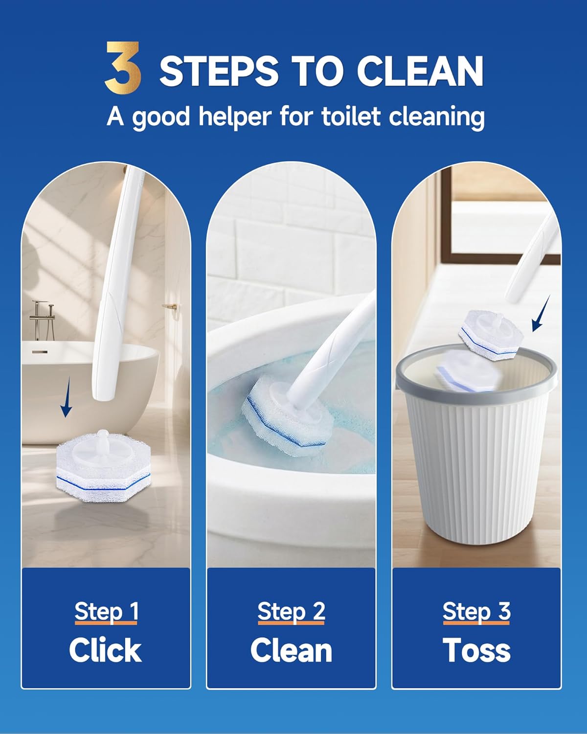 20 Count Toilet Wand Refills for Clorox, 5X Cleaning Power Toilet Bowl Cleaners & High-Density Disposable Toilet Scrubber Refill - No Falling Apart, Instant Foam for Bathroom Cleaning