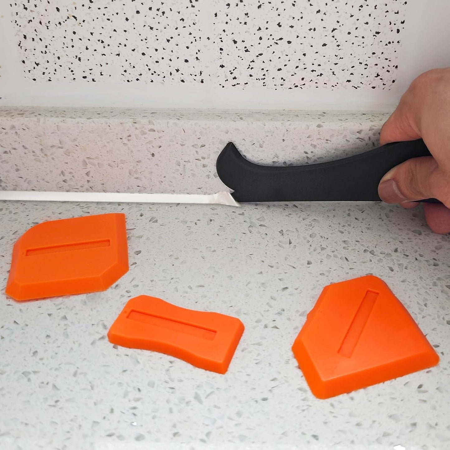 4 Pieces Silicone Caulking Tools Compatible with Sealant Grout Finishing Sealing Orange Caulk Tool Kit Caulking Finishing Tools
