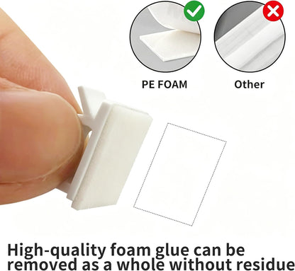 10 Pack Adhesive Cable Clips for Cord Management, Small Wire Holders for Desk Wall Car, Strong Sticky Cable Organizer for Phone Charger, USB, TV, Ethernet & More (10, Clear)