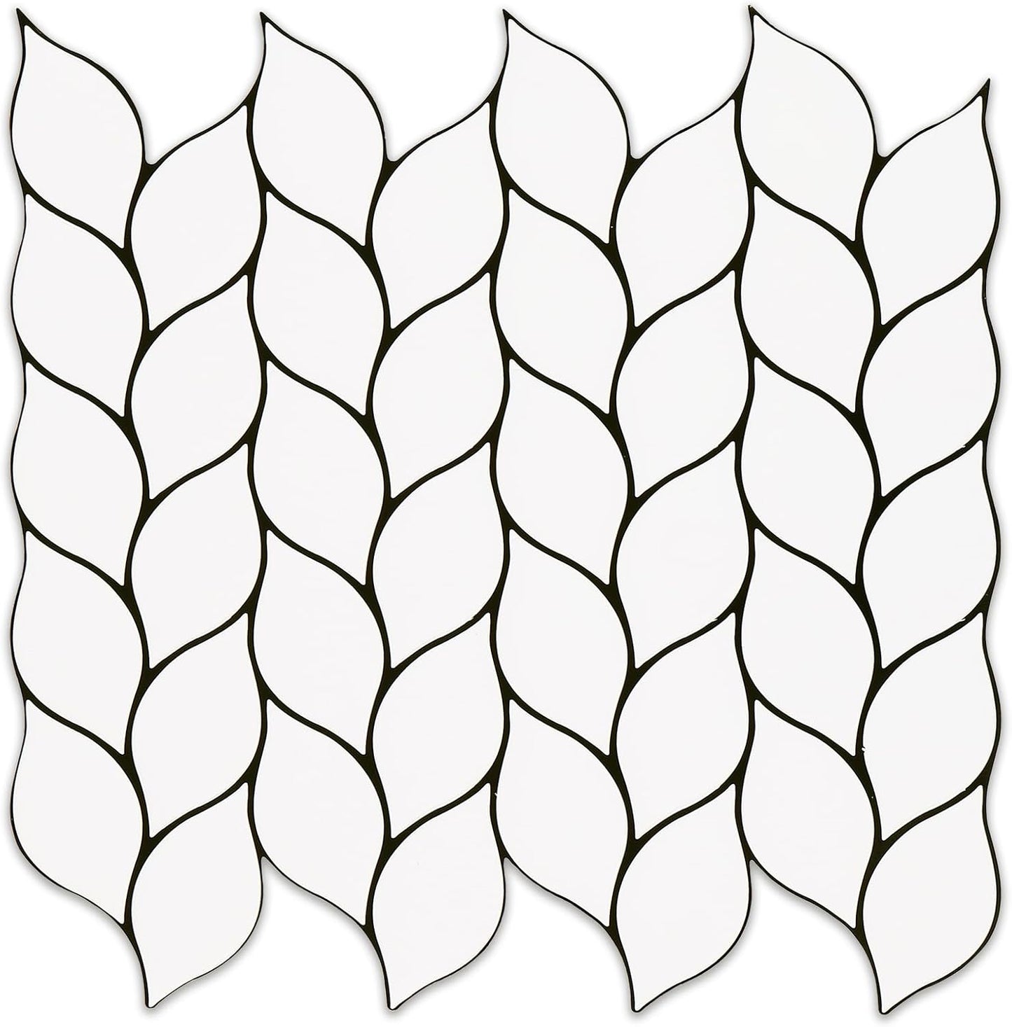 Tilingview 10 Pcs Vinyl Leaf Peel and Stick Tile for Kitchen Backsplash, Premium Self-Adhesive Tiles Plastic Wall Stickers Art Mosaics (Blue Gray)