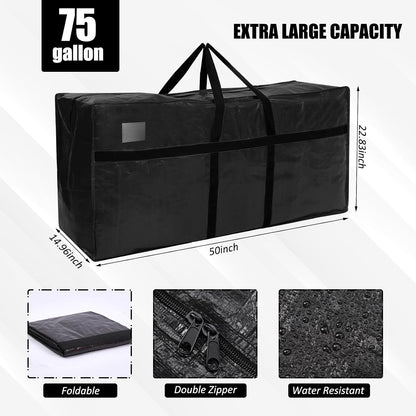 Windyun 4 Pack 57 Gallon Extra Large Moving Bags XXL Heavy Duty Storage Bag with Strong Zipper Handle Jumbo Big Tote Box Foldable for College Dorm Travel Clothes Duffle Blanket Pillow(Red)