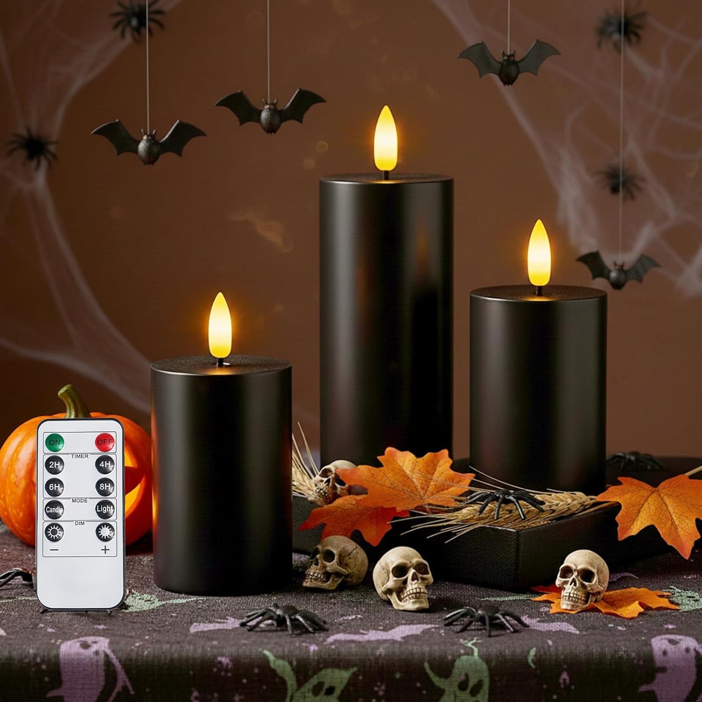 Homemory White Flameless Candles Battery Operated with Remote Timer, 3x3 Real Wax LED Pillar Candle for Home Fireplace Bedroom Living Room Party, Set of 3