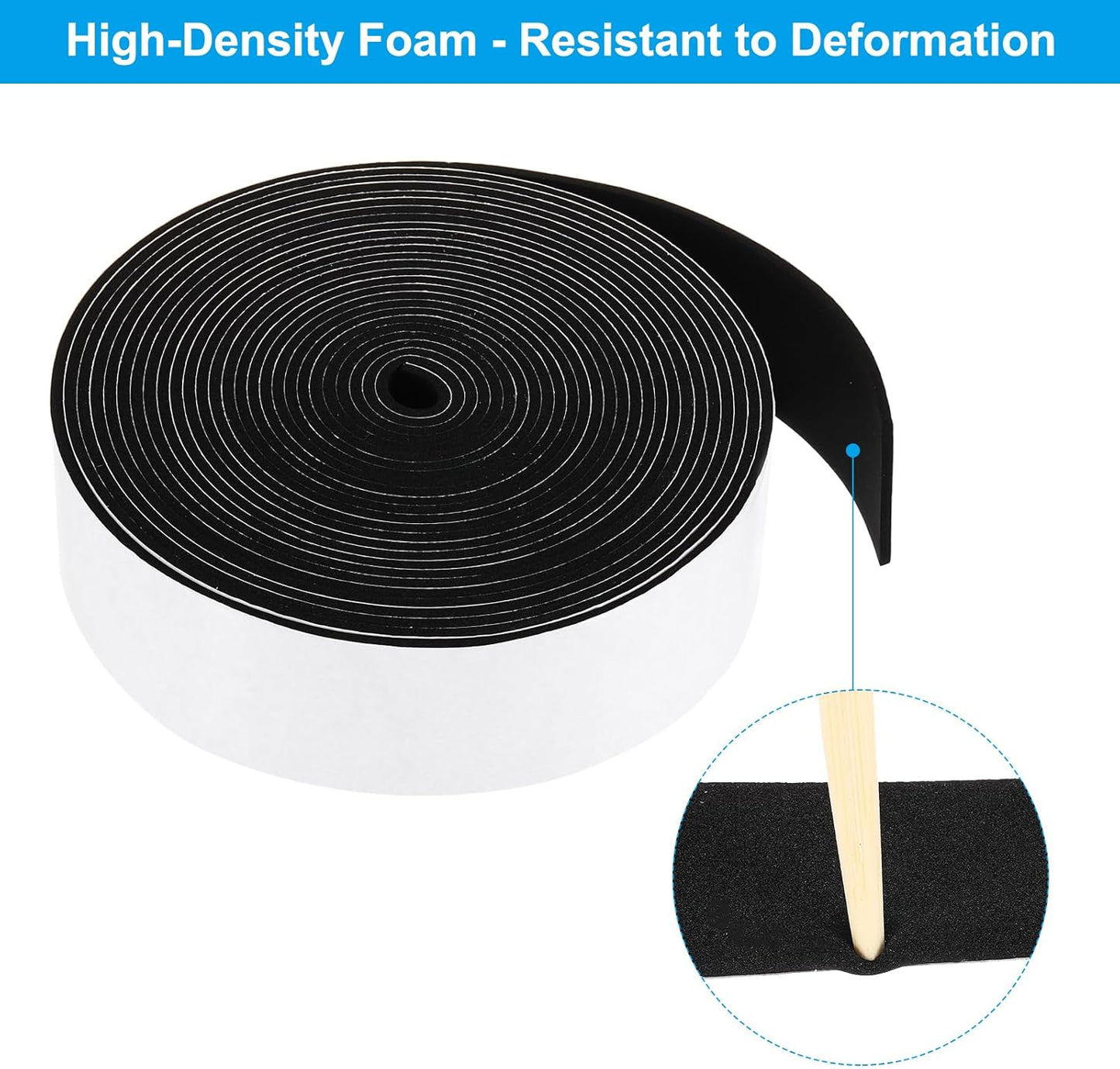 PATIKIL Weather Stripping Door Seal Strip, 3/8 Inch x 1/4 Inch x 32 Ft Self Adhesive Soundproof High Density Foam Tape Insulation for Door Window Air Conditioning, White - Colors B