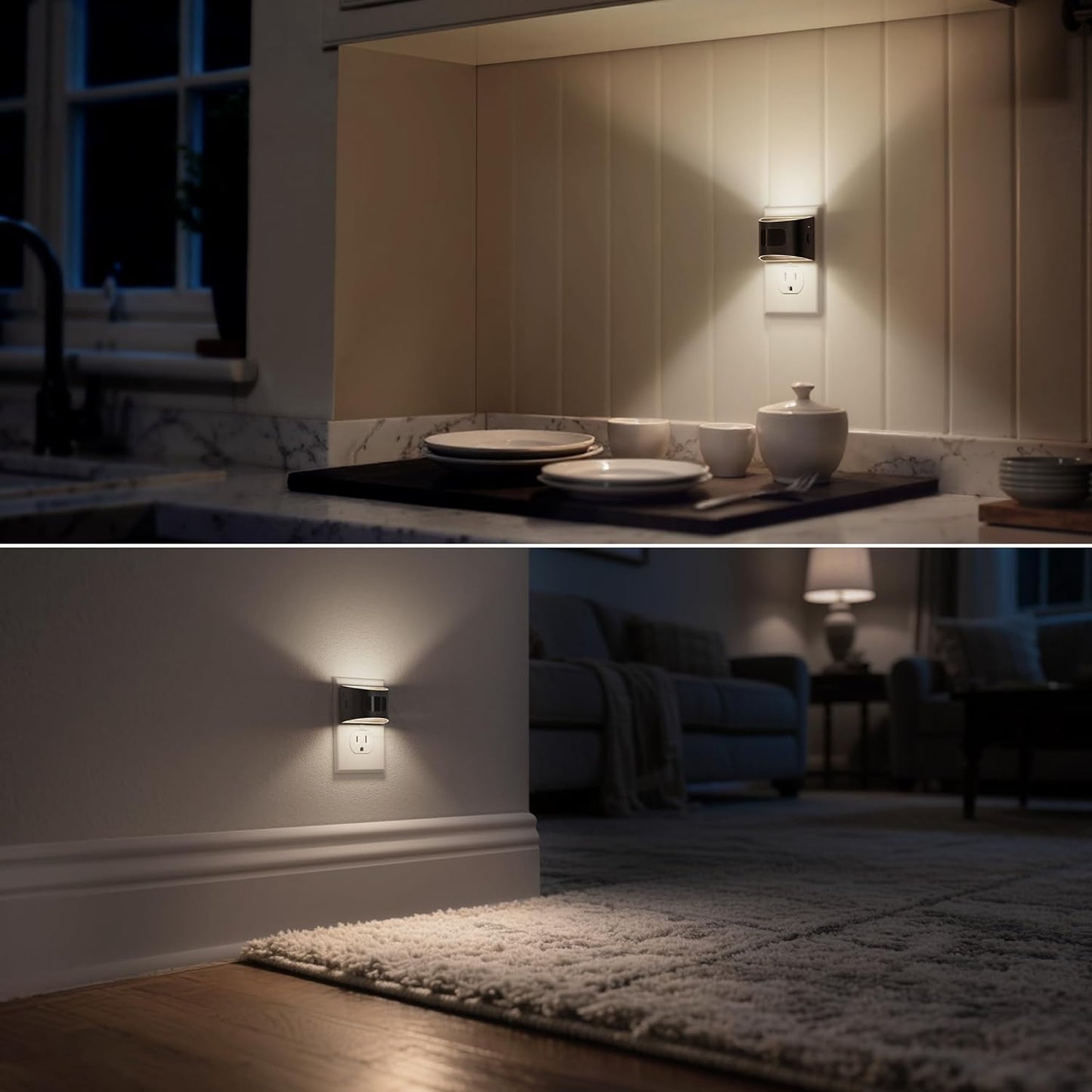 DORESshop LED Night Light[2 Pack], Night Lights Plug into Wall, 3 Mode Plug in Night Light with Motion Sensor, Dusk to Dawn Sensor, Nightlights for Adults, Bedroom, Bathroom, Hallway