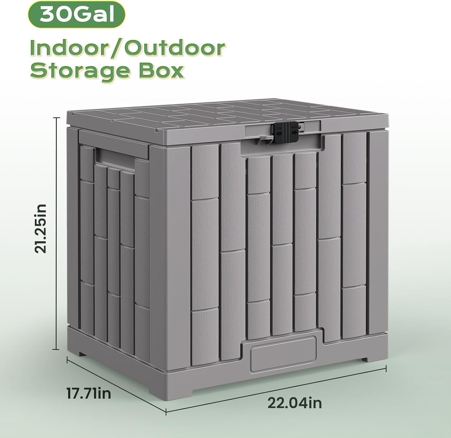 Jocoevol Deck Box 60 Gal, UV Resistant & Waterproof Outdoor Storage Box with Lock, Easy Assemble Storage Bins Container for Pool Patio Garden