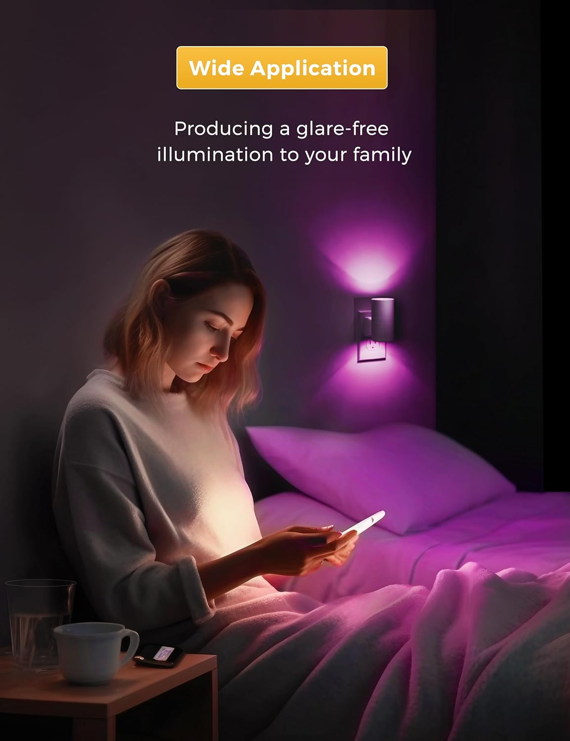 L LOHAS LED Night Light Plug in, Night Lights Plug into Wall, Light Sensor, 0-100LM Soft White 3000K, Dimmable Night Light, Modern Nightlight for Kids Bathroom Hallway Bedroom Kitchen Stairway, 2 Pack