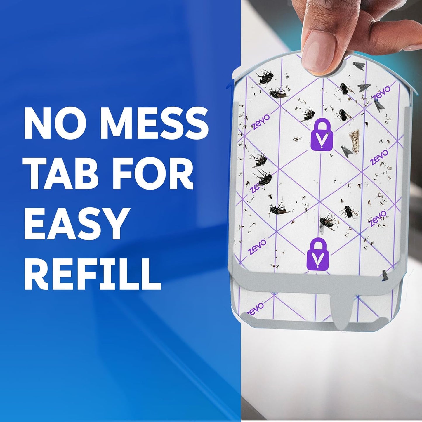 Zevo Flying Insect Trap Official Refill Cartridges - Fits Zevo Trap and MAX Indoor Fly Trap, Trap+Lock Technology Fly Trap Refill for Gnats, House Flies & Fruit Flies (8 Official Refill Cartridges)