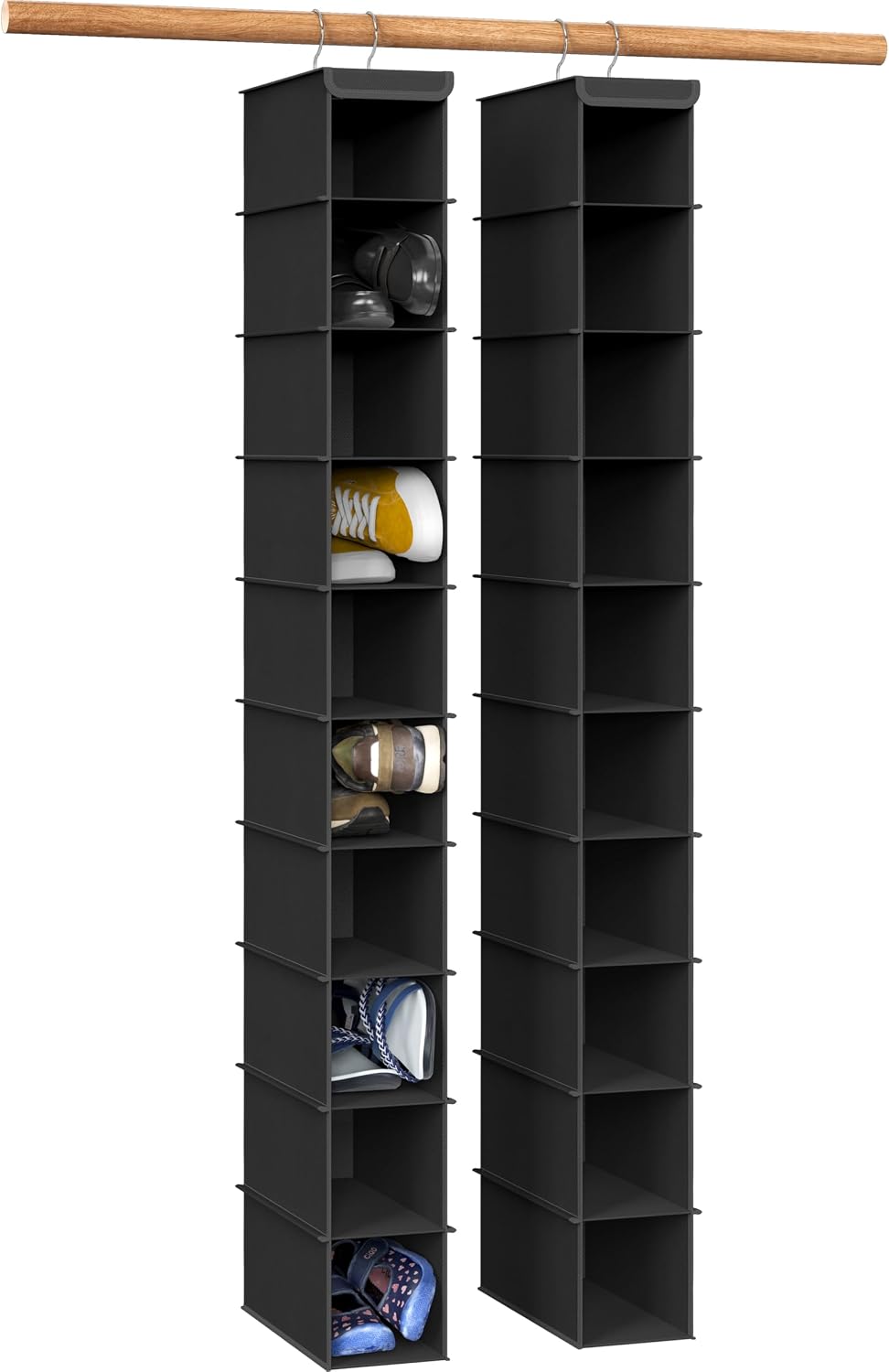 Simple Houseware 10 Shelves Hanging Shoes Organizer Holder for Closet, Grey