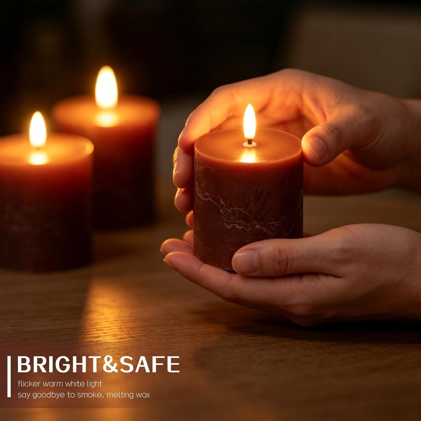 White Flameless Candles Set of 3 (3"x3") Battery Operated LED Pillar Candles with Remote and Timer, Real Wax Flickering Candles for Fireplace Bedroom Living Room Home Decor and Indoor Use