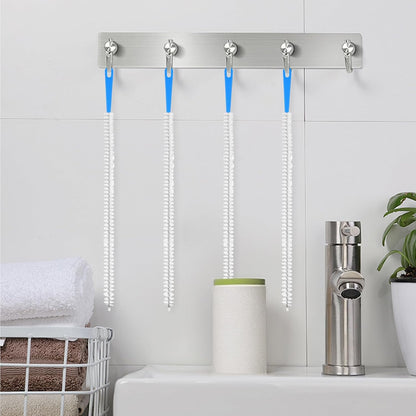 Yuanchu 4 Pack Flexible Drain Cleaning Brush, 23.6inch Long Drain Clog Remover Tool with Nylon Bristles Rust-Resistant Sink Unblocker Tool for Toilet Kitchen Shower Sewer Tub