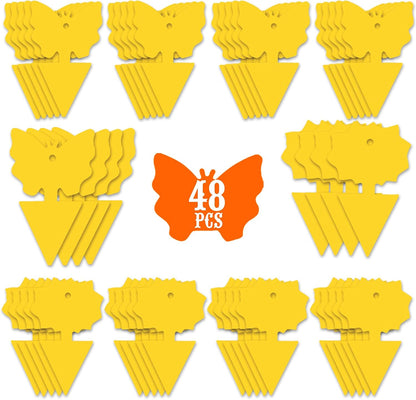 96PCS Fruit Fly Sticky Traps, Gnat Traps Insect Trap for Plants Kitchen Indoor and Outdoor