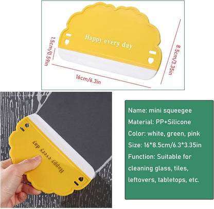 3 Pack Shower Squeegee Bathroom Glass Door Cleaning Scraper with Soft Rubber Water Blade Wiper Board Cleaner Tool for Sink Countertop Kitchen Window Mirror Car Windshield Tiles