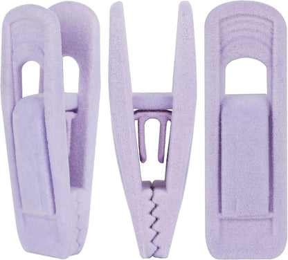 Tinfol Velvet Hanger Clips, 24 Pack Black Pants Hangers Clips, Large Opening Clothes Pin, Strong Finger Flocked Clip Perfect for Use with Slim-line Clothes Velvet Hanger