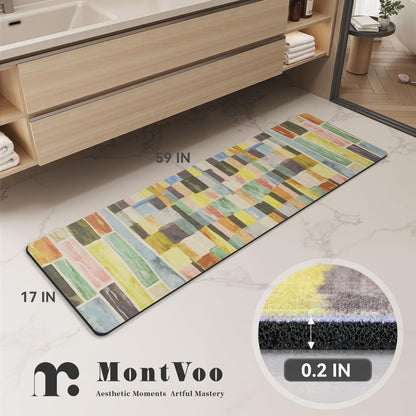 MontVoo -Bath Mat-Rubber Backing Non SlipThin Bathroom Rugs Fit Under Door- Quick Dry Absorbent Faux Suede Surface Grey Bathroom Floor Mats-Shower Rug for in Front of Bathtub Shower Gray 16x24