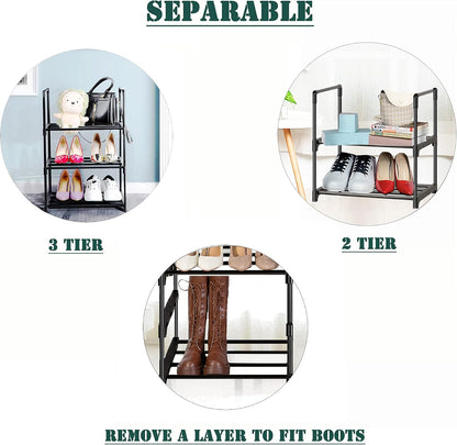 OYREL Sturdy Metal Organizer for Narrow Closets, Shoe Shelf Stand