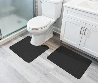 Bath Mat,Ultra Thin Bathroom Rugs,Rubber Bath Mats for Bathroom,No Slip Bath Rugs,Quick Dry,Machine Washable,Low Pile,Absorbent,Shower Outside,Sink,Home Decor Accessories.Grey,1'5"x2'3"(17x27Inch)
