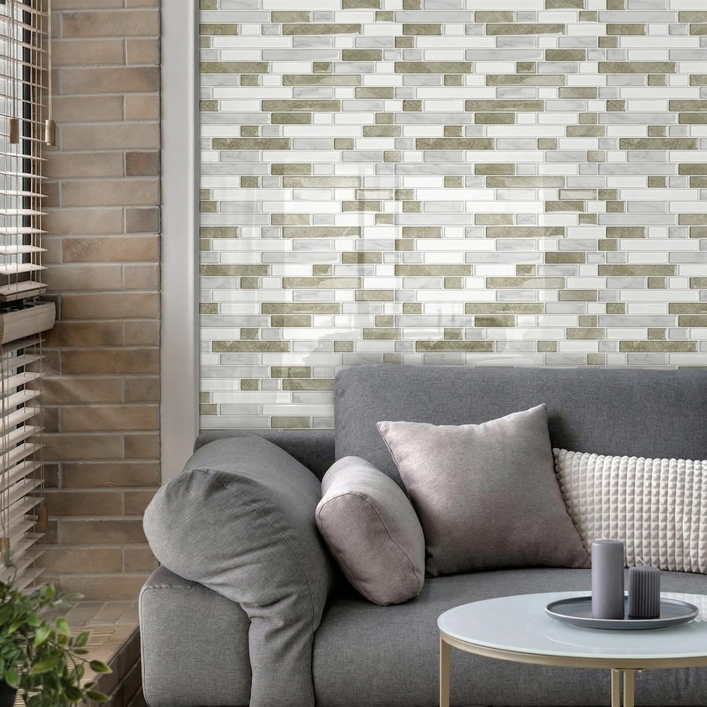 10 Sheets Thick Peel and Stick Kitchen Backsplash Tiles | 3D Waterproof Self Adhesive Wall Tile Stick on Backsplash for Kitchen,Bathroom and Fireplace(Pink,12"×12")