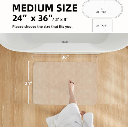 TYUU Bath Mat, Bathroom Rugs Non Slip Washable Thin Absorbent Quick Dry Bath Mat Fits Under Door Bathroom Floor Mat Perfect for Bath, Shower, or Sink 16"x24" Dark Grey